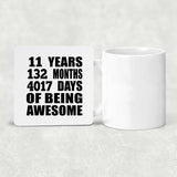11th Birthday 11 Years 132 Months 4017 Days Of Awesome - Drink Coaster