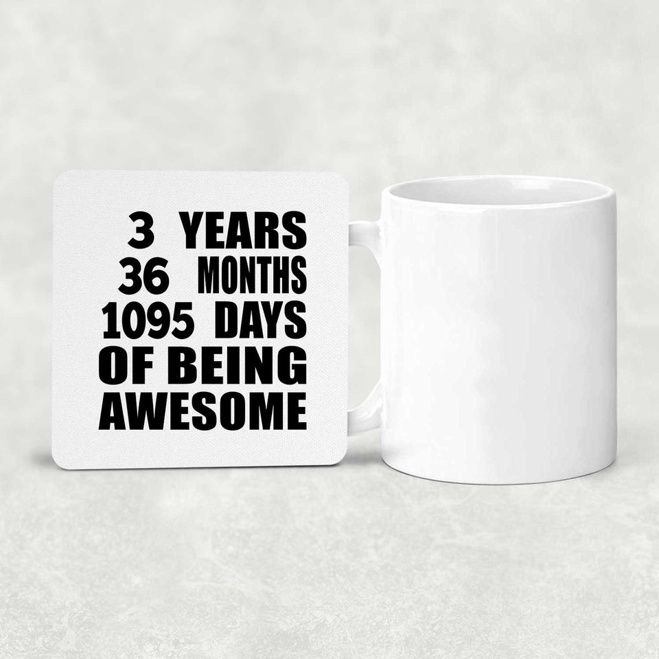 3rd Birthday 3 Years 36 Months 1095 Days Of Awesome - Drink Coaster