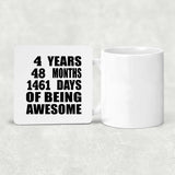 4th Birthday 4 Years 48 Months 1461 Days Of Awesome - Drink Coaster