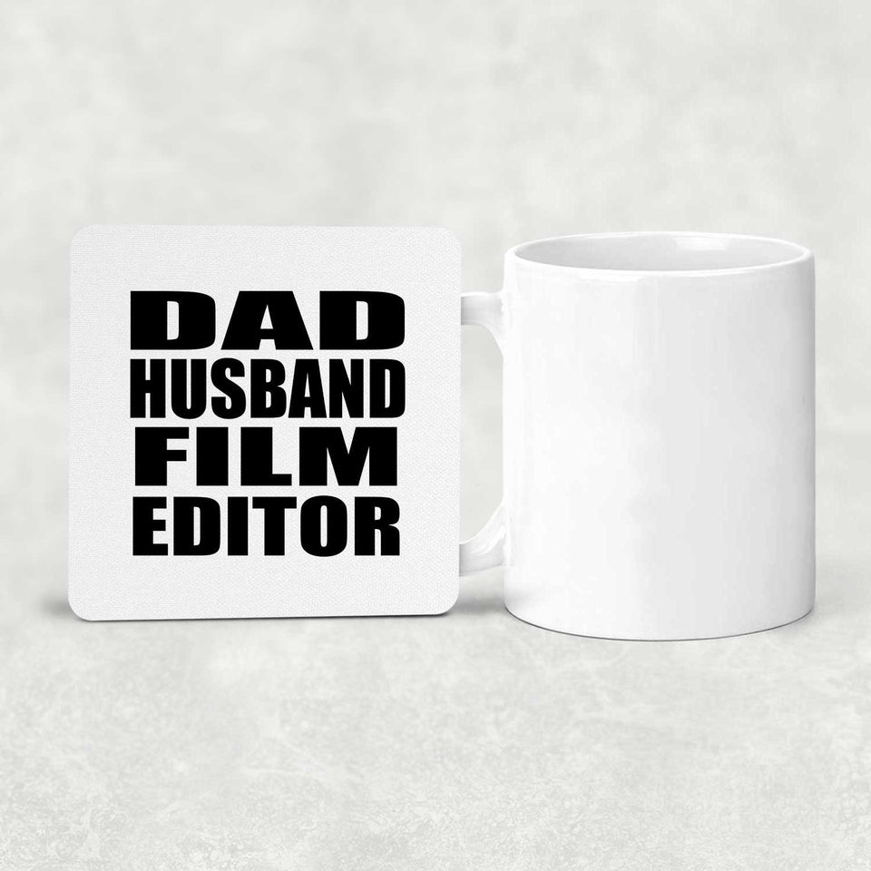 Dad Husband Film Editor - Drink Coaster