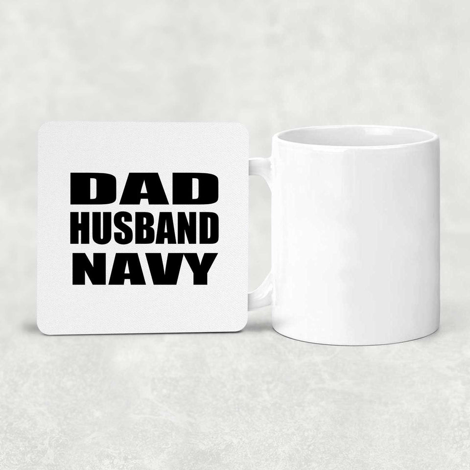 Dad Husband Navy - Drink Coaster