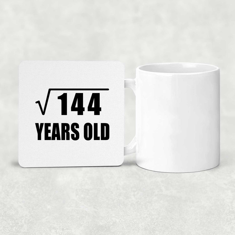 12th Birthday Square Root of 144 Years Old - Drink Coaster