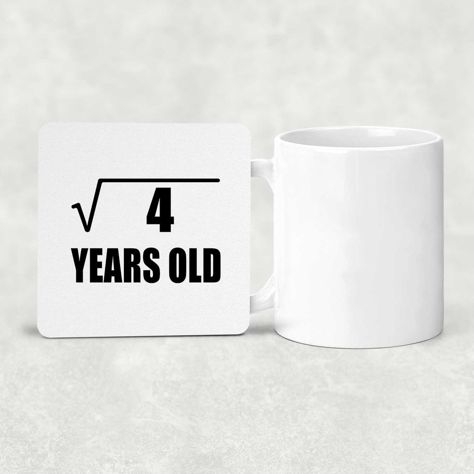 2nd Birthday Square Root of 4 Years Old - Drink Coaster