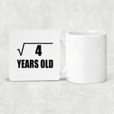 2nd Birthday Square Root of 4 Years Old - Drink Coaster