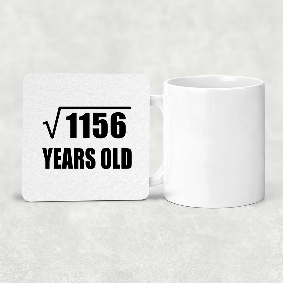 34th Birthday Square Root of 1156 Years Old - Drink Coaster