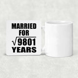 99th Anniversary Married For Square Root of 9801 Years - Drink Coaster