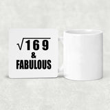 13th Birthday Square Root of 169 & Fabulous - Drink Coaster