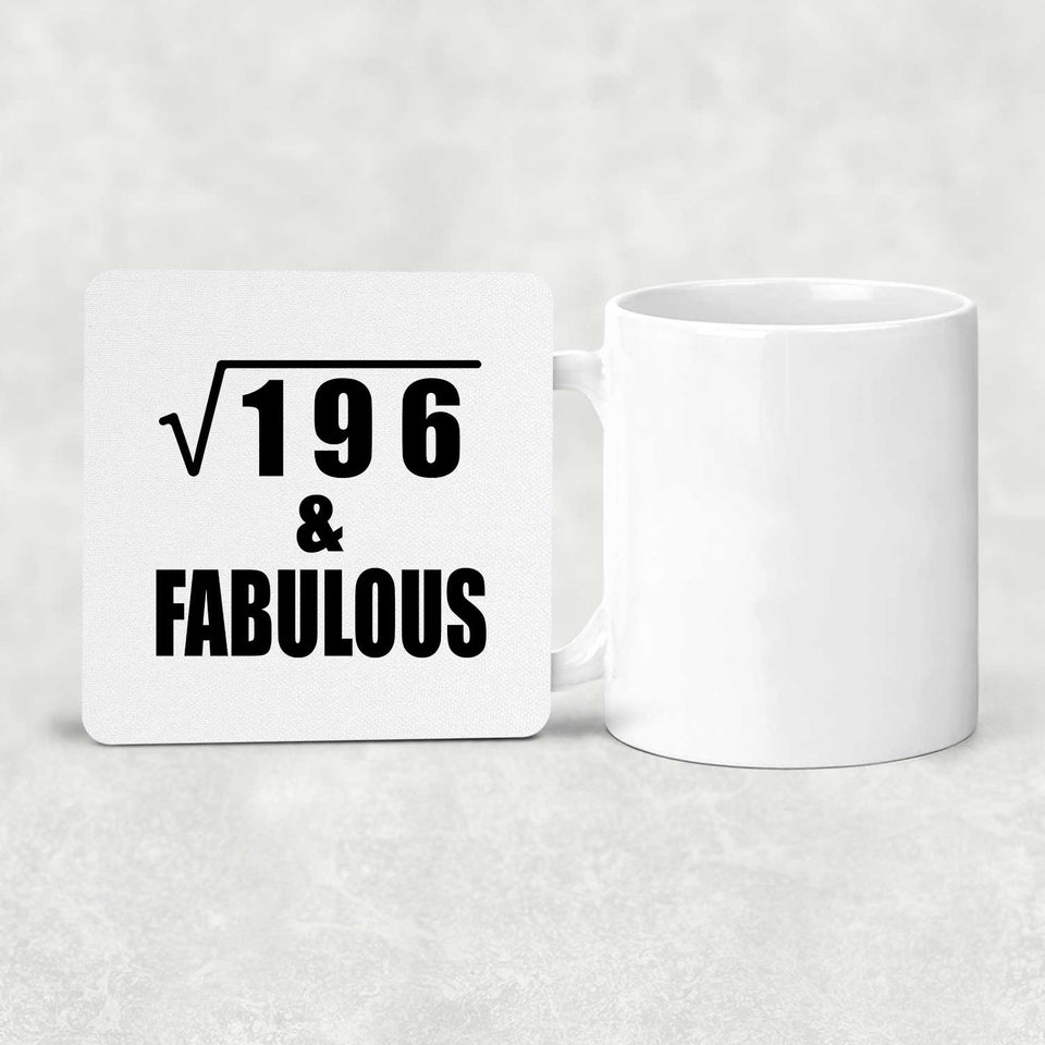 14th Birthday Square Root of 196 & Fabulous - Drink Coaster