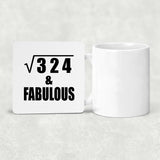 18th Birthday Square Root of 324 & Fabulous - Drink Coaster