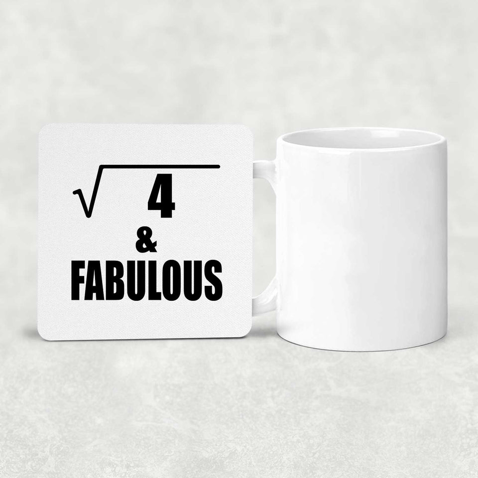 2nd Birthday Square Root of 4 & Fabulous - Drink Coaster