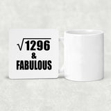 36th Birthday Square Root of 1296 & Fabulous - Drink Coaster