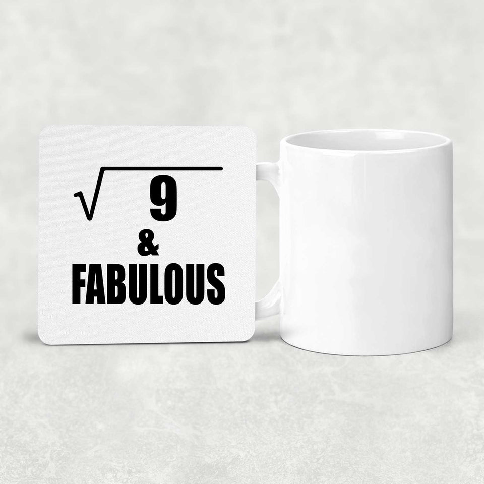 3rd Birthday Square Root of 9 & Fabulous - Drink Coaster
