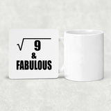 3rd Birthday Square Root of 9 & Fabulous - Drink Coaster