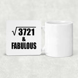 61st Birthday Square Root of 3721 & Fabulous - Drink Coaster