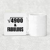 70th Birthday Square Root of 4900 & Fabulous - Drink Coaster