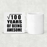 10th Birthday Square Root of 100 Years of Being Awesome - Drink Coaster