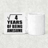 2nd Birthday Square Root of 4 Years of Being Awesome - Drink Coaster