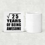 5th Birthday Square Root of 25 Years of Being Awesome - Drink Coaster