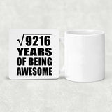 96th Birthday Square Root of 9216 Years of Being Awesome - Drink Coaster
