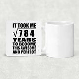 28th Birthday Took Square Root of 784 Years To Awesome - Drink Coaster