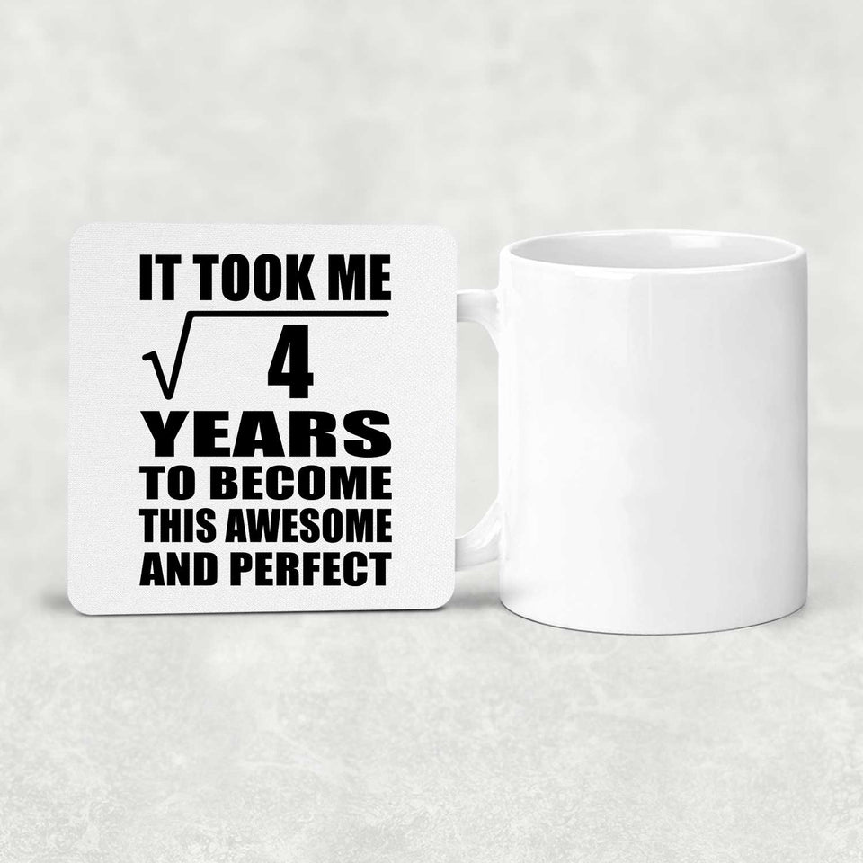 2nd Birthday Took Square Root of 4 Years To Awesome - Drink Coaster