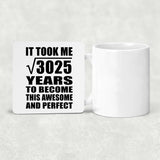 55th Birthday Took Square Root of 3025 Years To Awesome - Drink Coaster