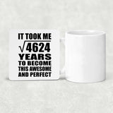 68th Birthday Took Square Root of 4624 Years To Awesome - Drink Coaster