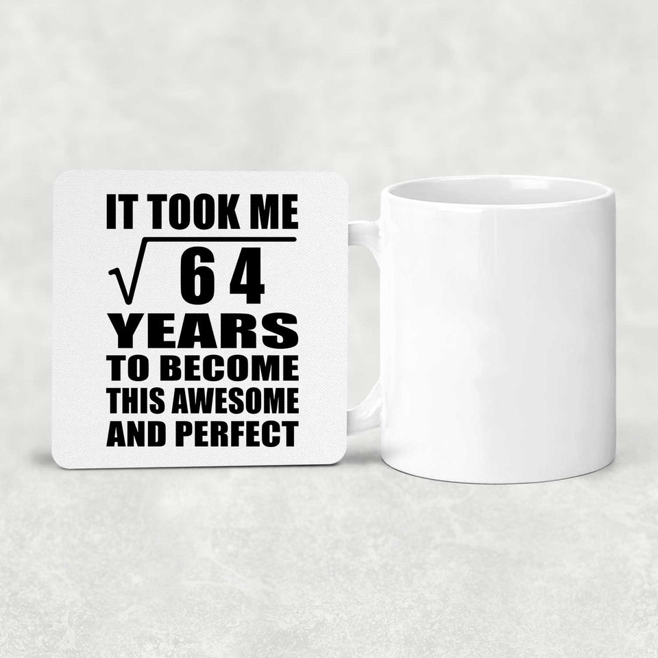 8th Birthday Took Square Root of 64 Years To Awesome - Drink Coaster