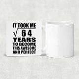 8th Birthday Took Square Root of 64 Years To Awesome - Drink Coaster