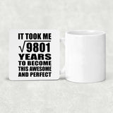 99th Birthday Took Square Root of 9801 Years To Awesome - Drink Coaster