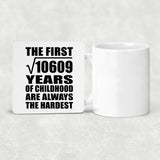 103rd Birthday Square Root of 10609 Years of Childhood - Drink Coaster