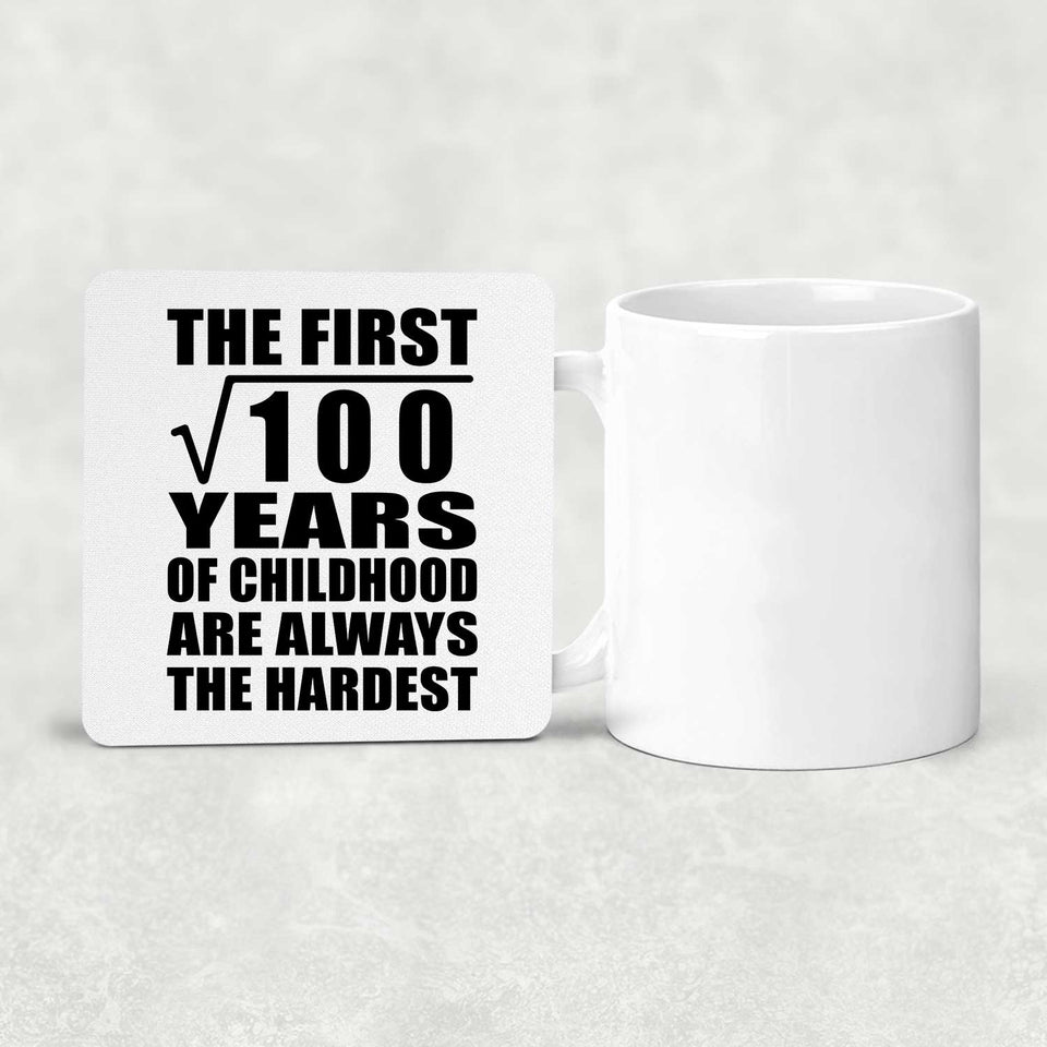 10th Birthday Square Root of 100 Years of Childhood - Drink Coaster