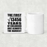 116th Birthday Square Root of 13456 Years of Childhood - Drink Coaster