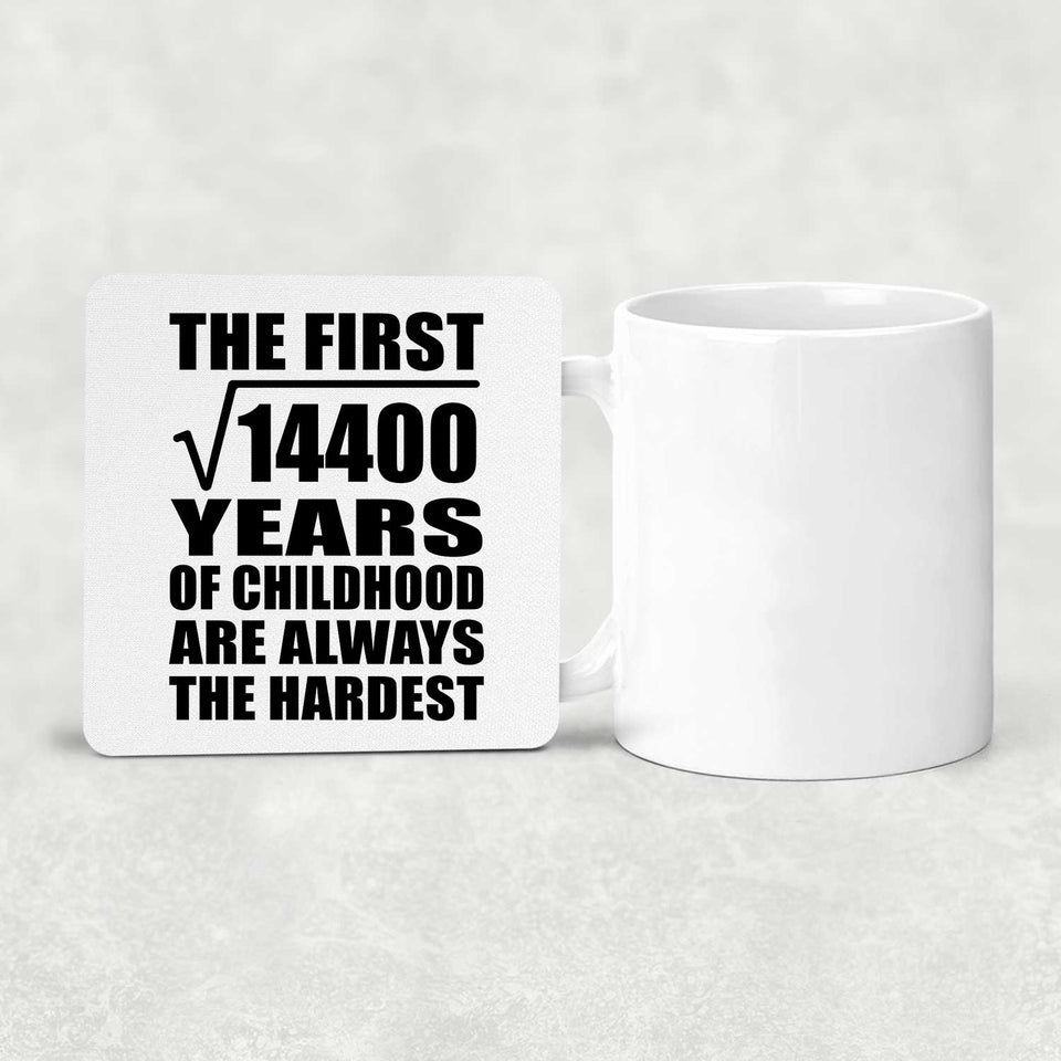 120th Birthday Square Root of 14400 Years of Childhood - Drink Coaster