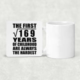 13th Birthday Square Root of 169 Years of Childhood - Drink Coaster