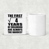 2nd Birthday Square Root of 4 Years of Childhood - Drink Coaster