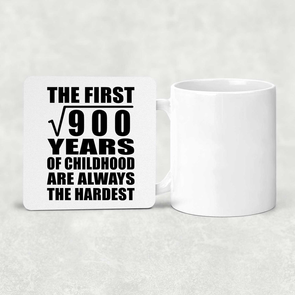 30th Birthday Square Root of 900 Years of Childhood - Drink Coaster