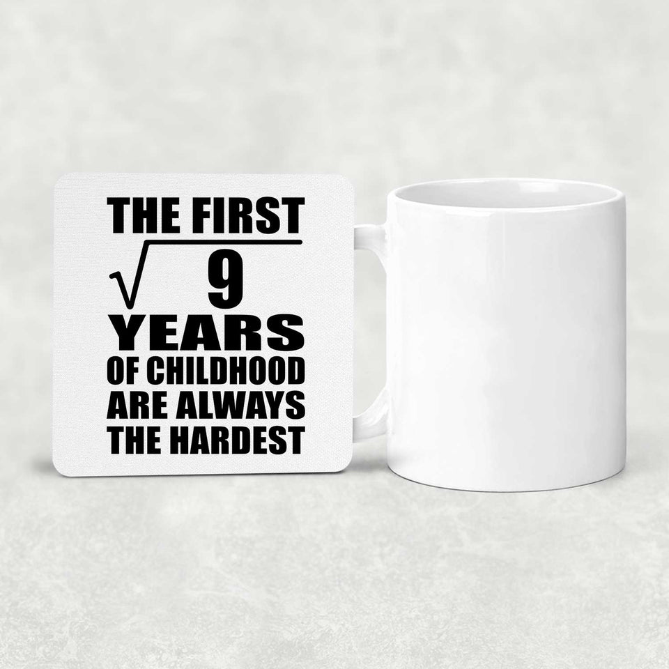 3rd Birthday Square Root of 9 Years of Childhood - Drink Coaster