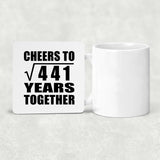 21st Anniversary Cheers To Square Root of 441 Years Together - Drink Coaster