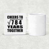 28th Anniversary Cheers To Square Root of 784 Years Together - Drink Coaster