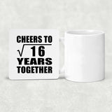 4th Anniversary Cheers To Square Root of 16 Years Together - Drink Coaster