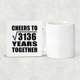 56th Anniversary Cheers To Square Root of 3136 Years Together - Drink Coaster