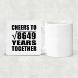 93rd Anniversary Cheers To Square Root of 8649 Years Together - Drink Coaster