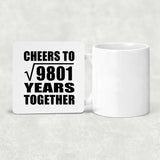 99th Anniversary Cheers To Square Root of 9801 Years Together - Drink Coaster