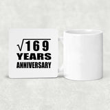 13th Anniversary Square Root of 169 Years Anniversary - Drink Coaster