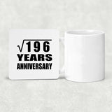 14th Anniversary Square Root of 196 Years Anniversary - Drink Coaster