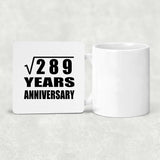 17th Anniversary Square Root of 289 Years Anniversary - Drink Coaster