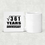 19th Anniversary Square Root of 361 Years Anniversary - Drink Coaster
