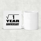 1st Anniversary Square Root of 1 Year Anniversary - Drink Coaster