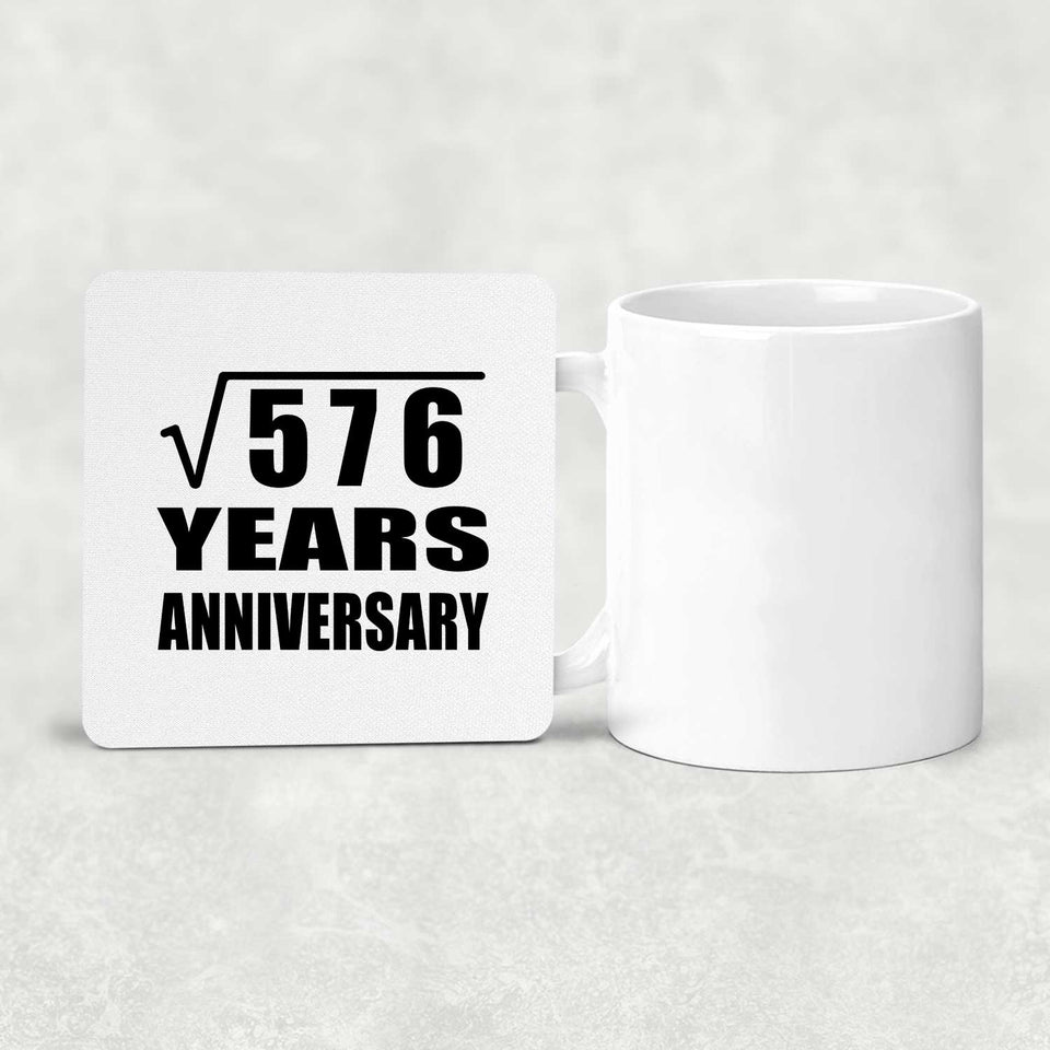 24th Anniversary Square Root of 576 Years Anniversary - Drink Coaster